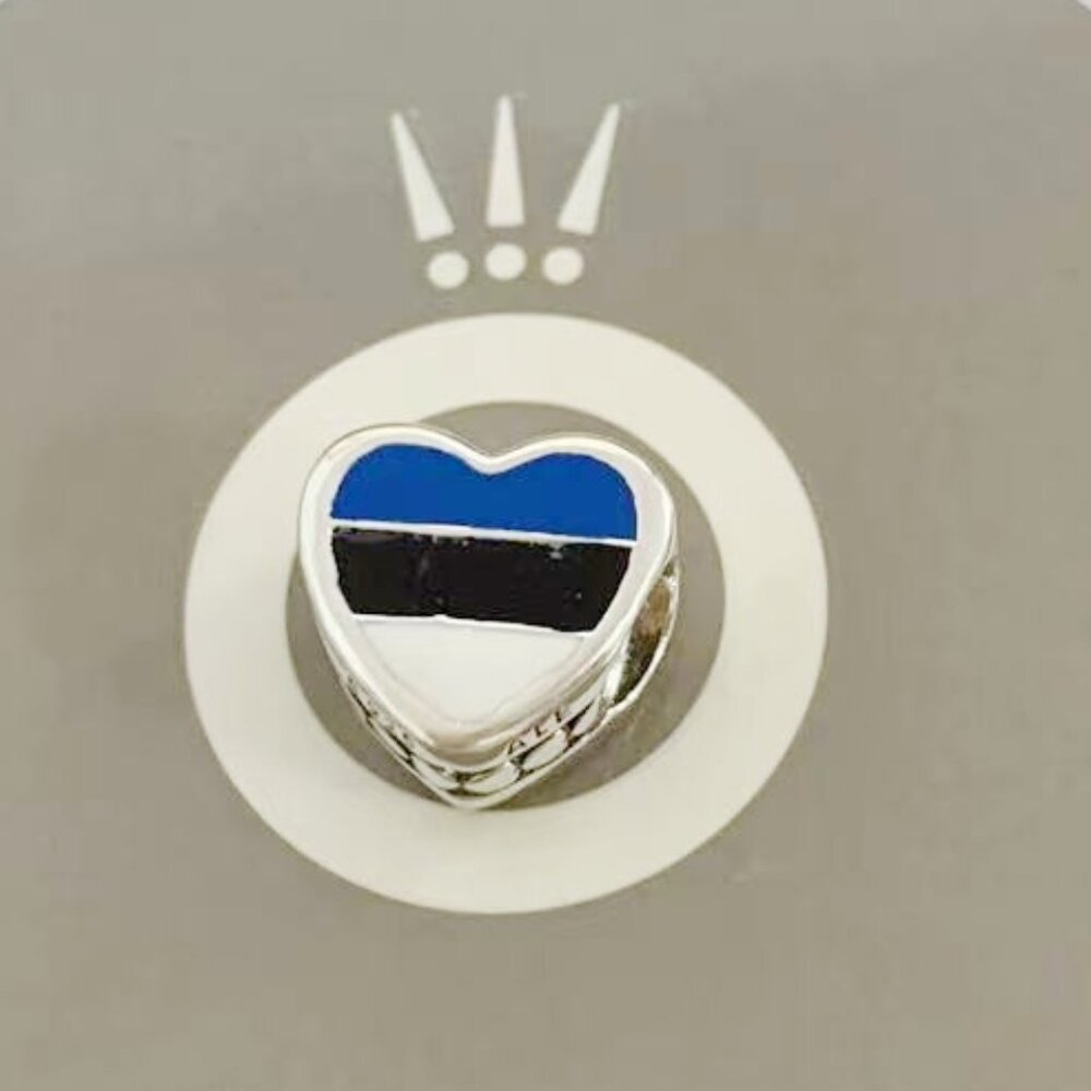 Pandora Estonia Flag Exclusive Heart Charm Bead